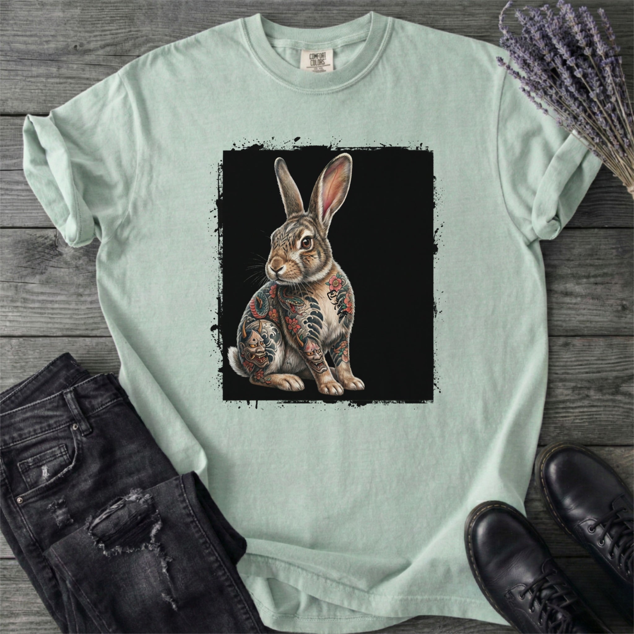 Grunge Tattoo Rabbit T-Shirt