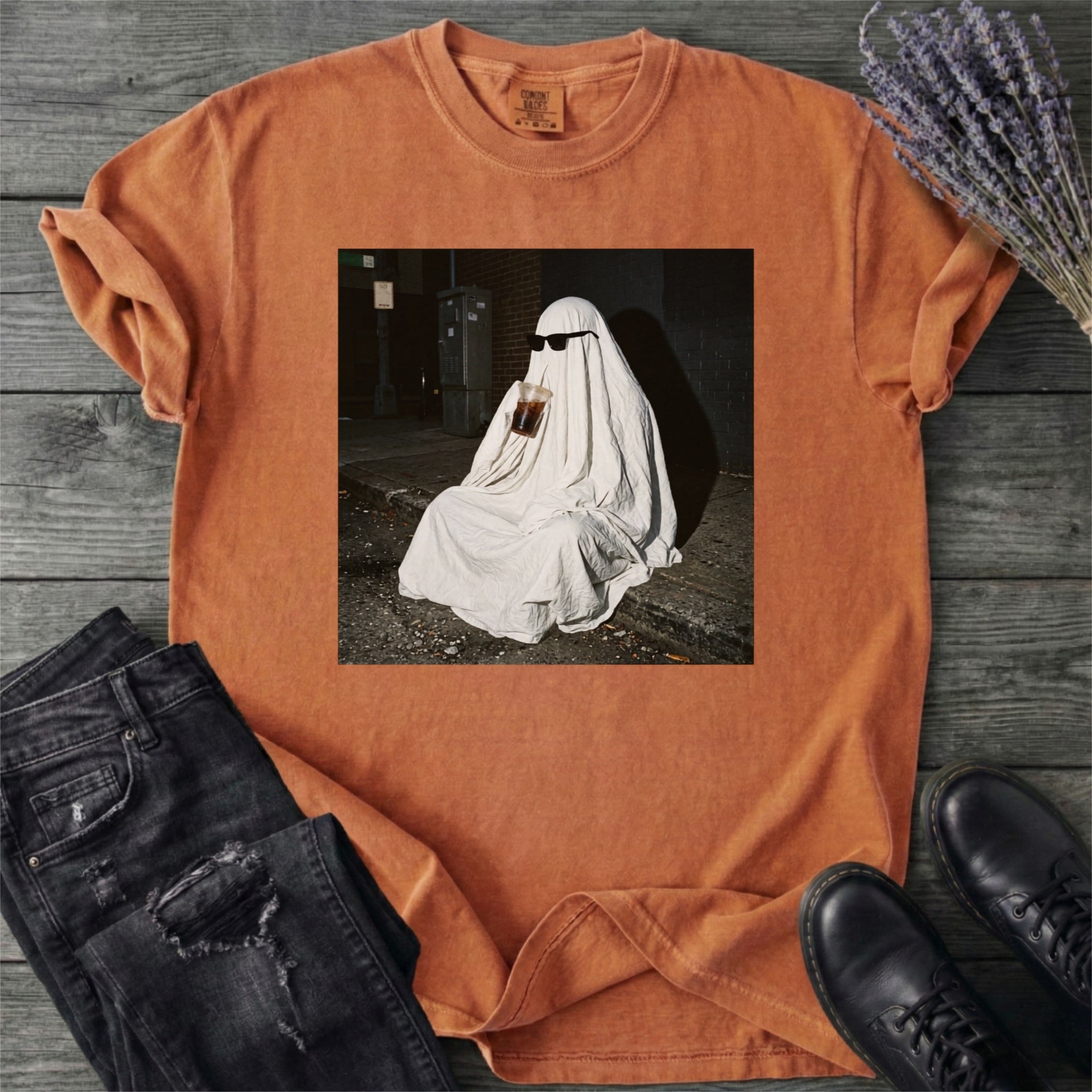 Sheet Ghost Iced Coffee Curb Meme T-Shirt