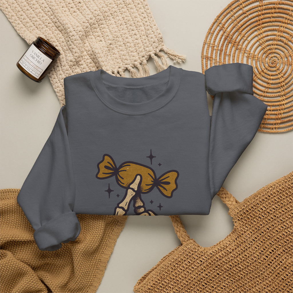 Skeleton Hand Holding Candy Sweatshirt