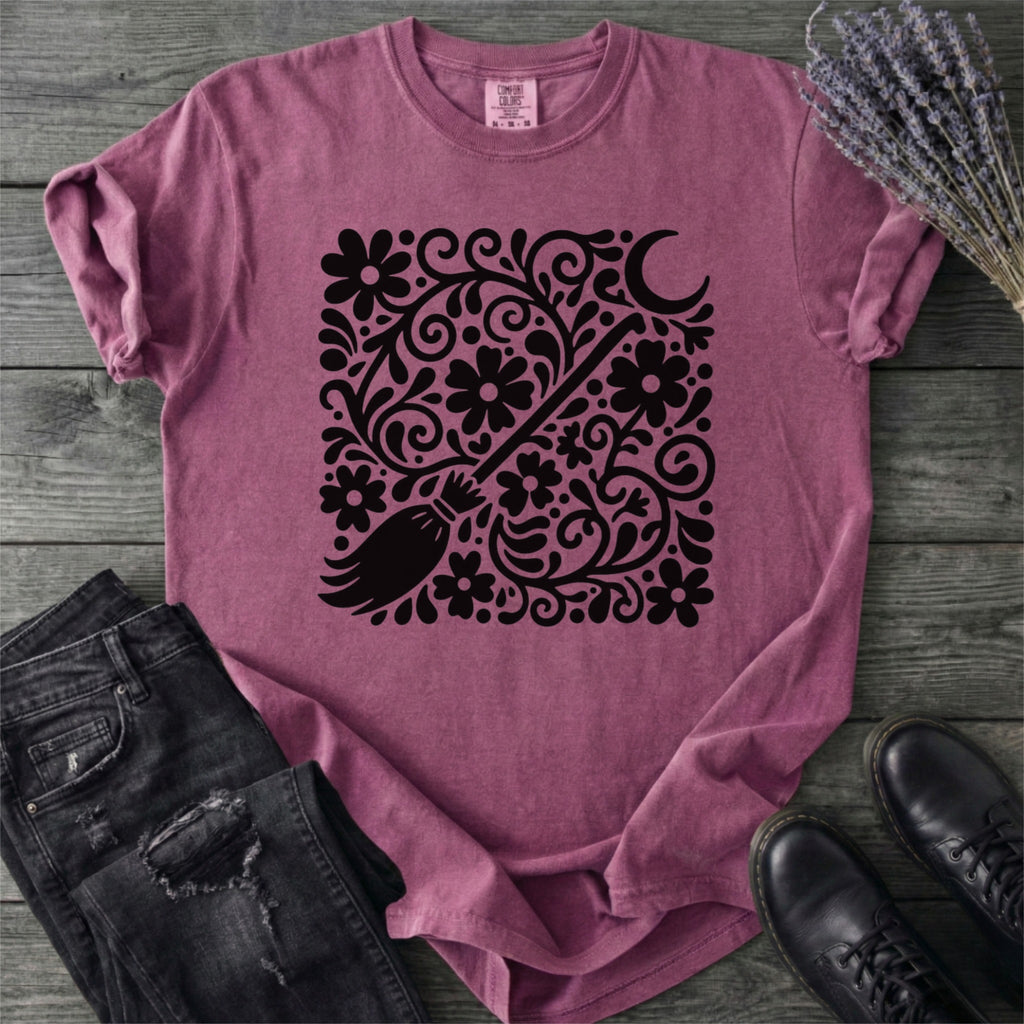 Witch'S Broom Floral T-Shirt