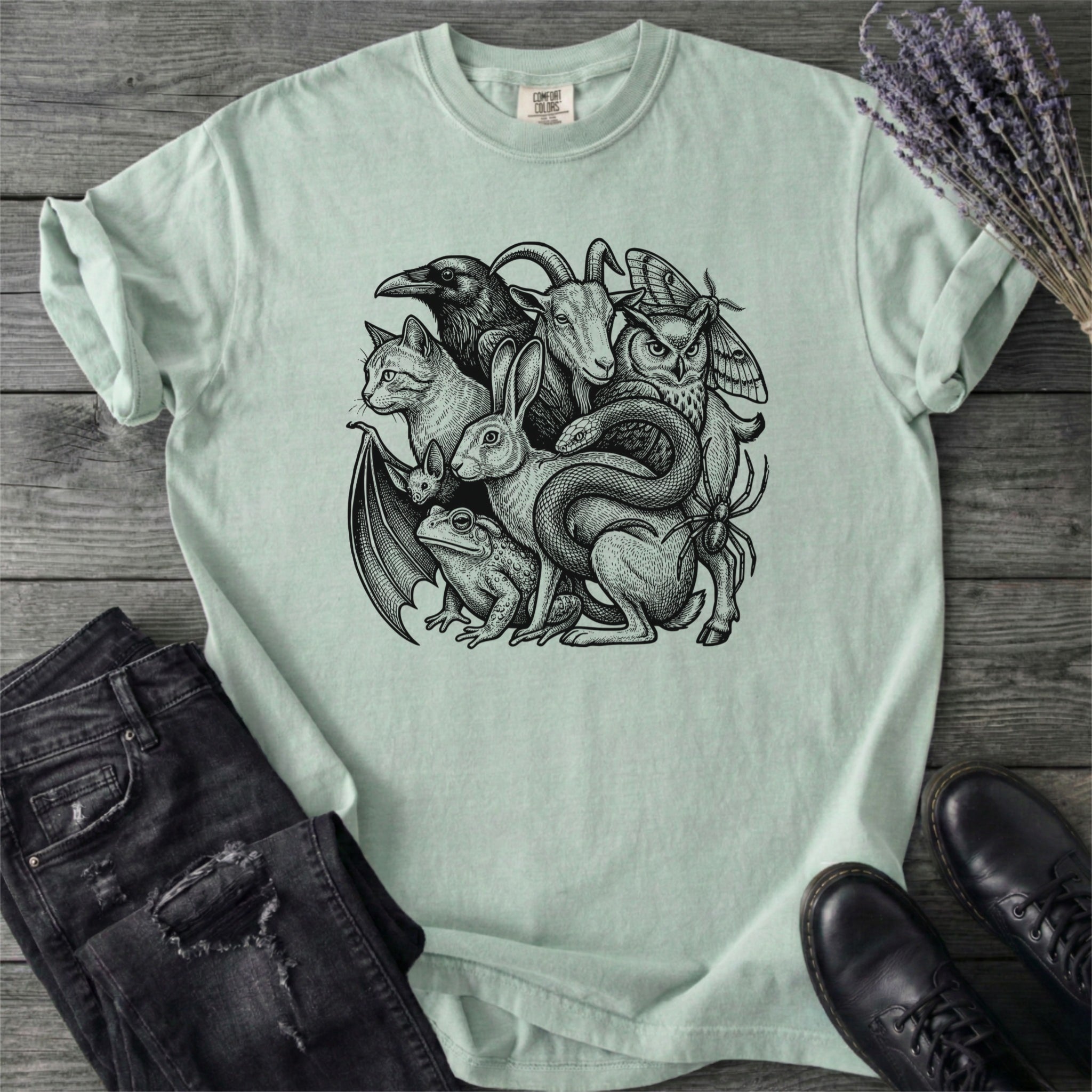 Familiar Collage Stack T-Shirt