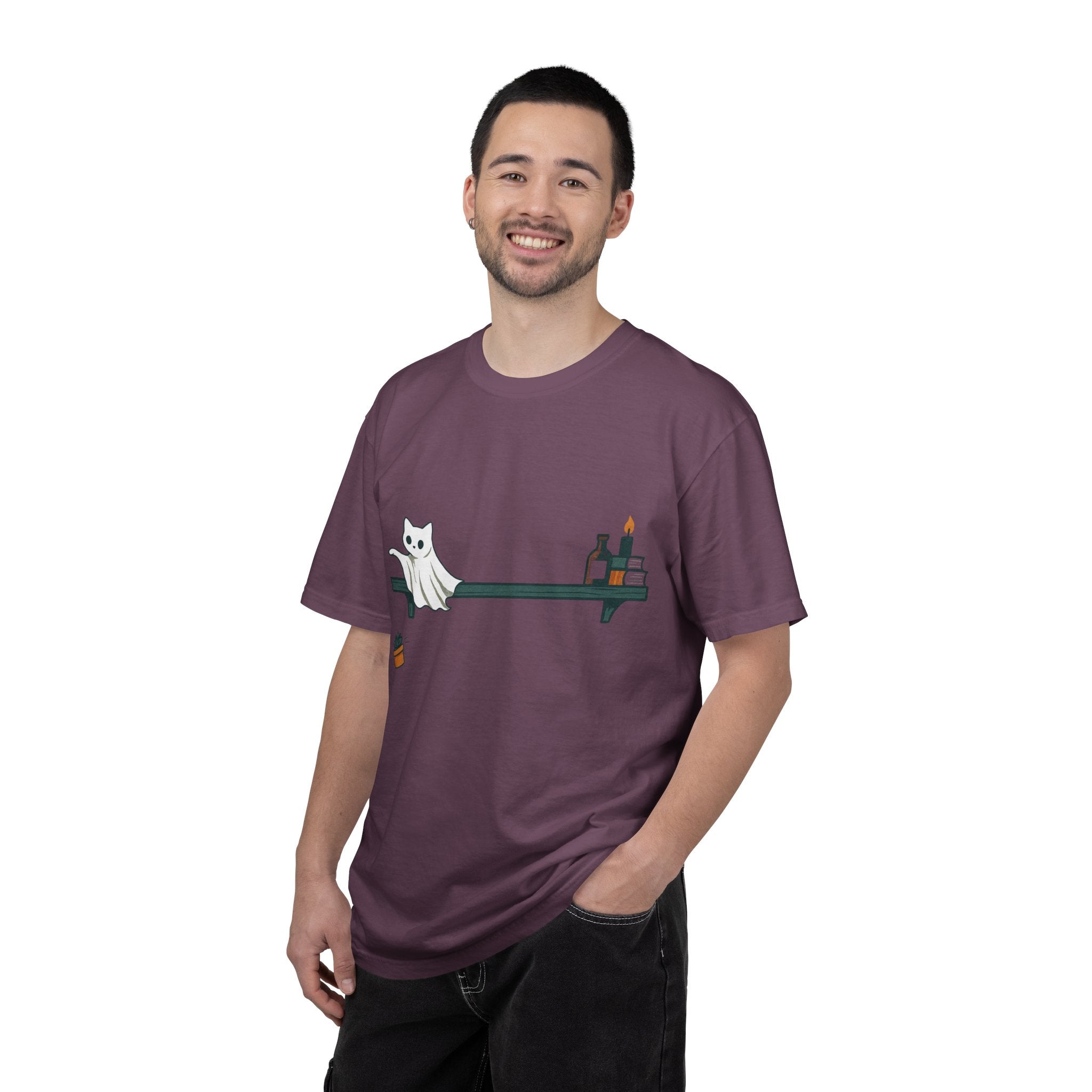 Ghost Cat Knocking Off T-Shirt