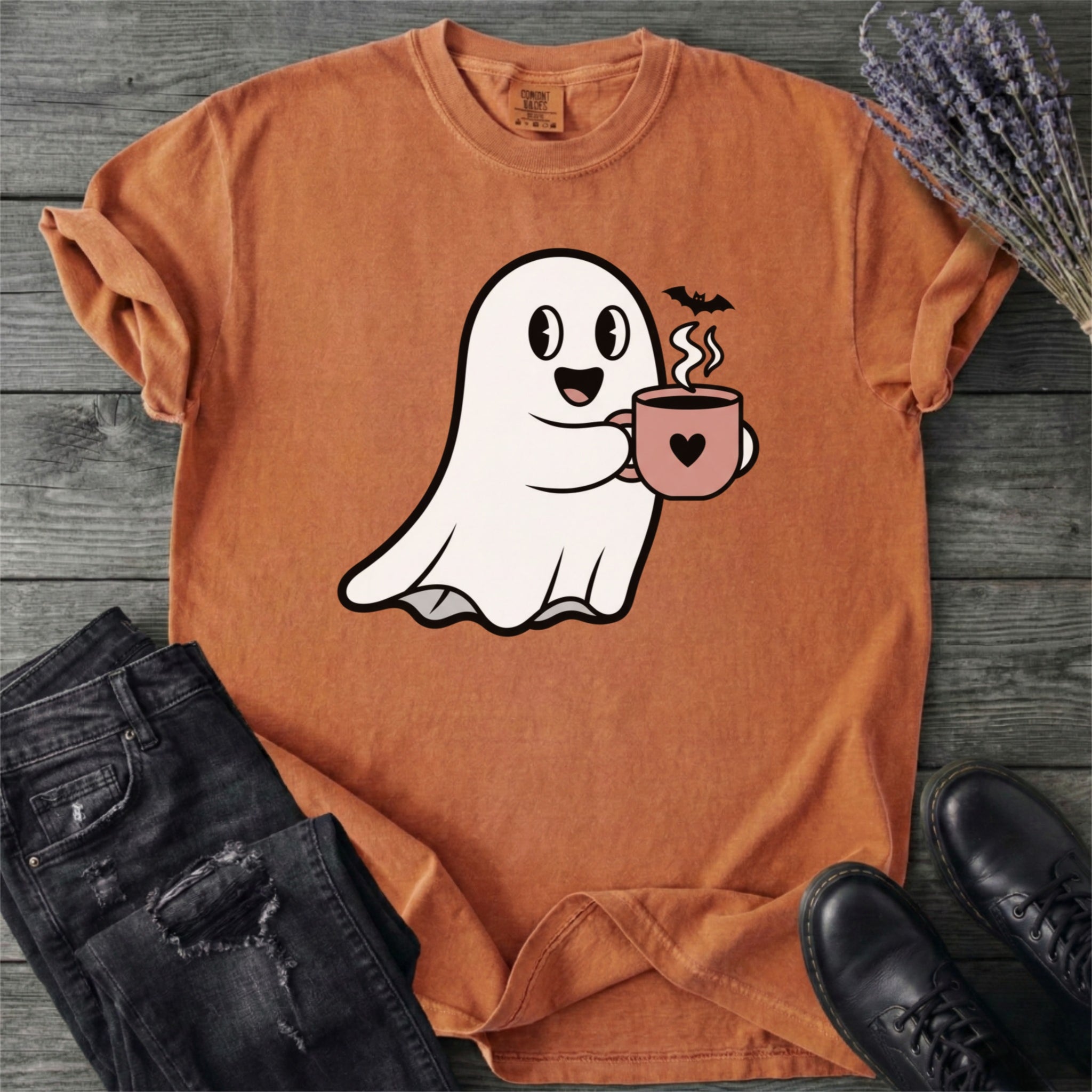Cute Ghost Coffee T-Shirt