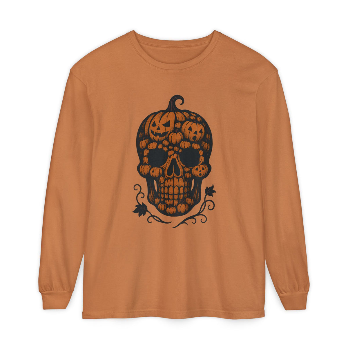 Pumpkin Skull Long Sleeve T-Shirt