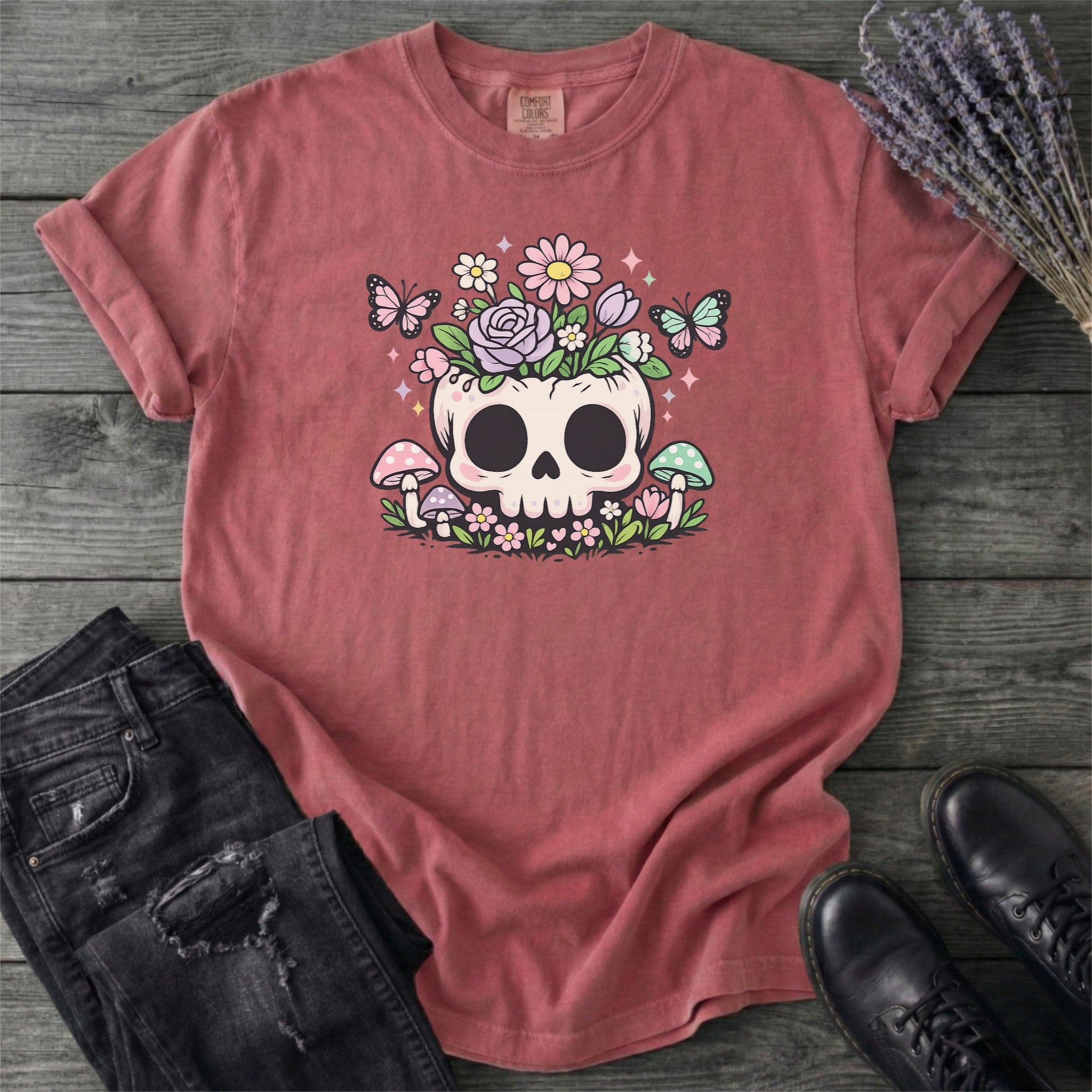 Spring Floral Skull T-Shirt