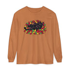 Black Cat Rolling Leaves Long Sleeve T-Shirt