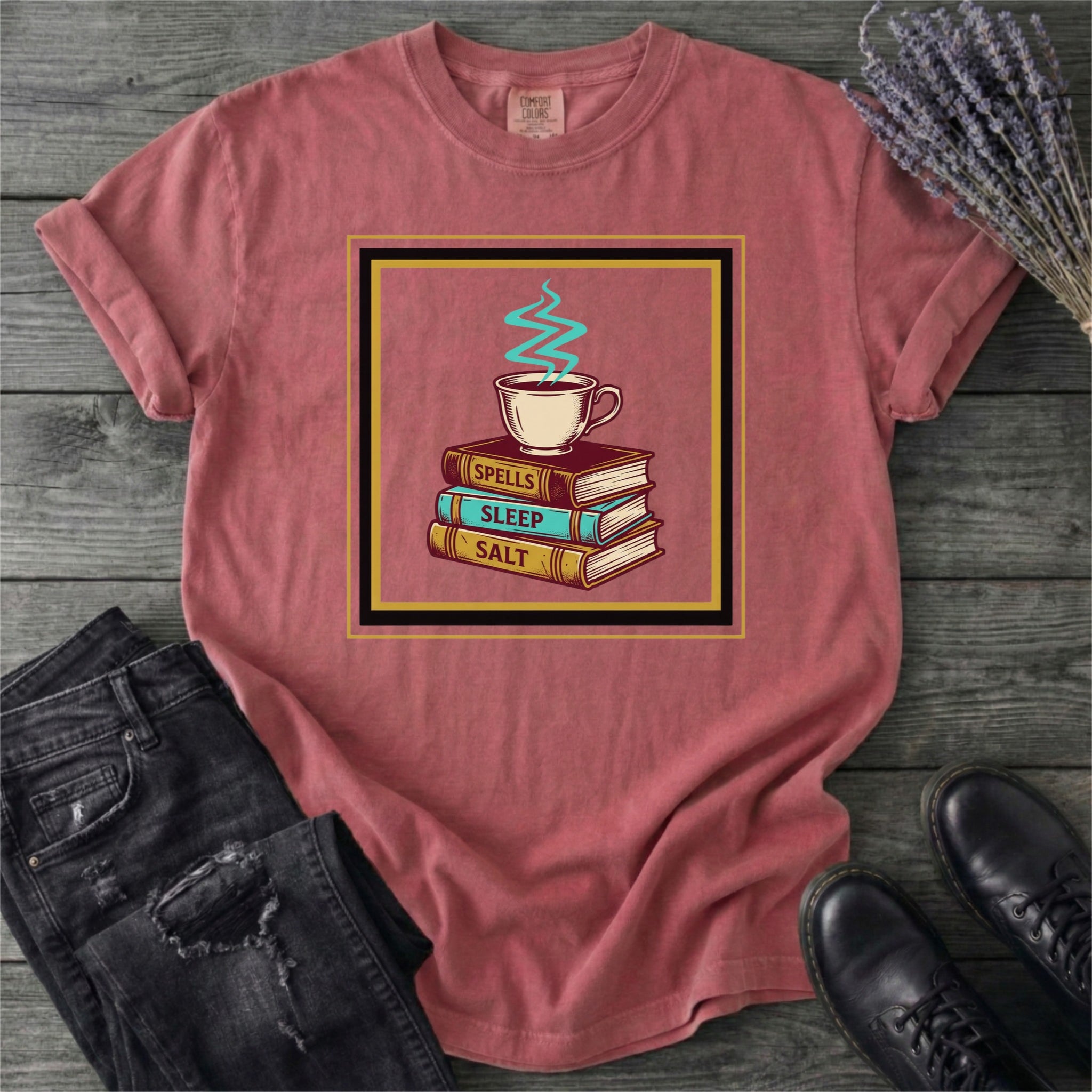 Spells Sleep Salt Coffee And Books T-Shirt