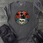 Tropical Cat And Skull T-Shirt