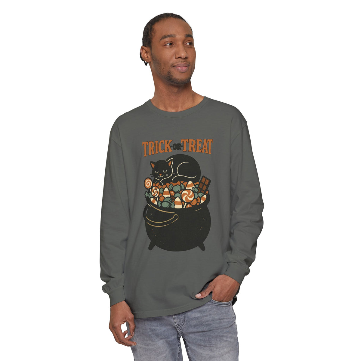 Trick Or Treat Candy Cauldron Long Sleeve T-Shirt