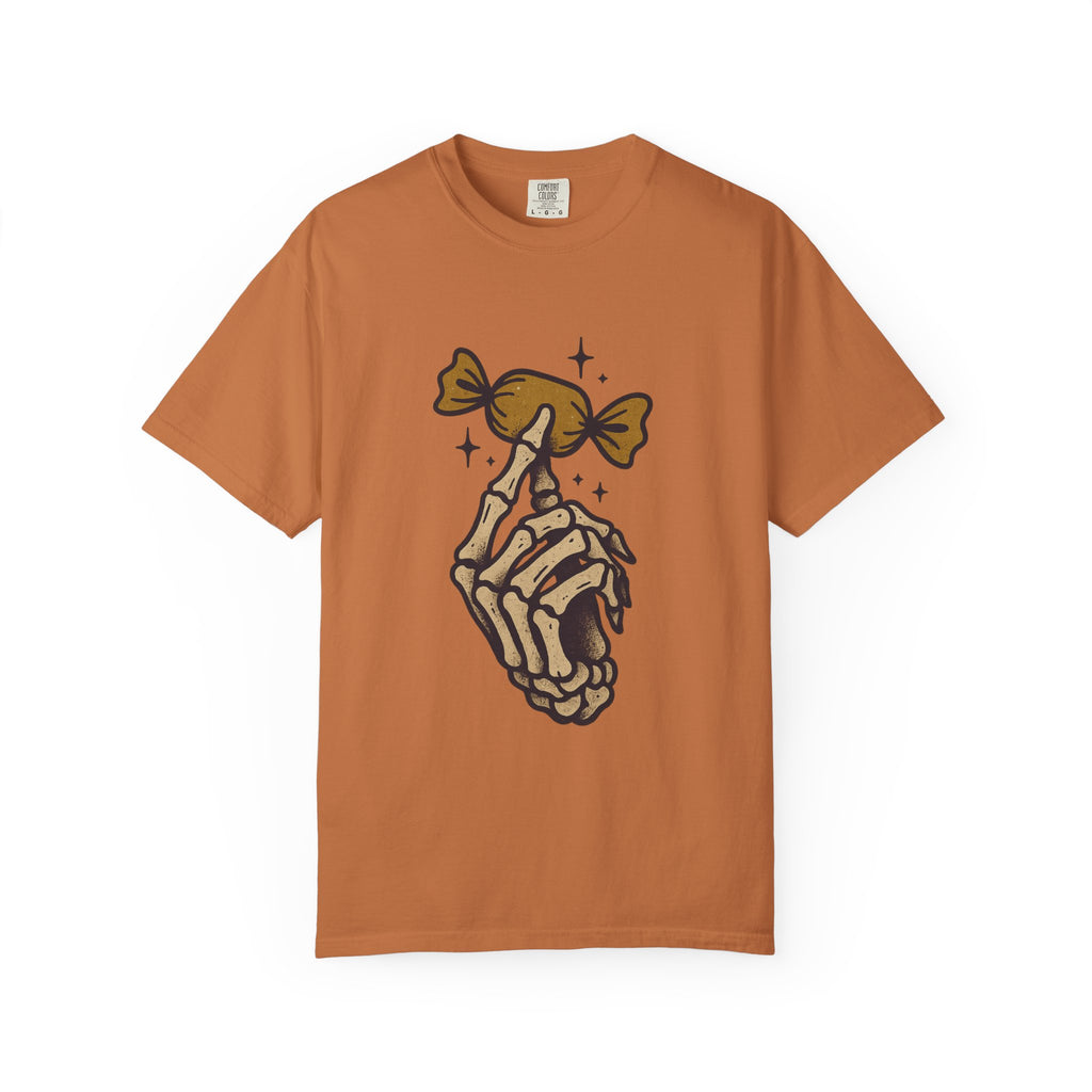 Skeleton Hand Holding Candy T-Shirt