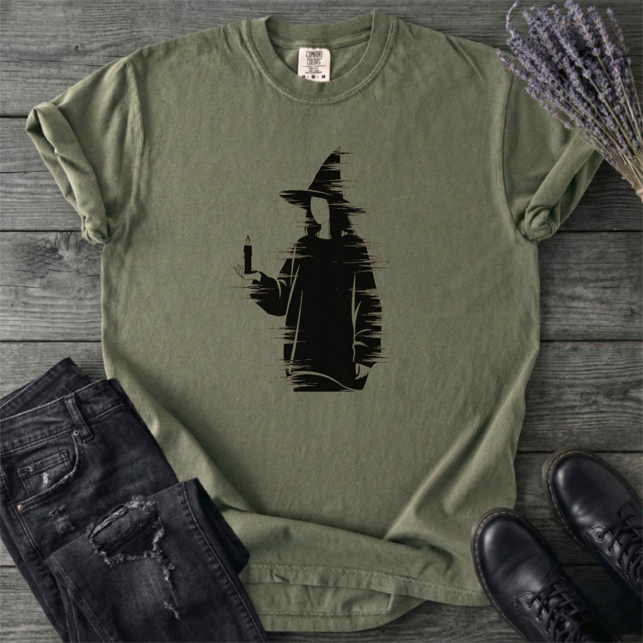 Grunge Witch Silhouette T-Shirt