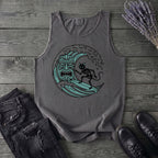 Surfing Cat Skeleton Tank Top