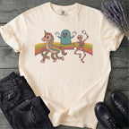 Retro Rainbow Unicorn Ghost Skeleton T-Shirt