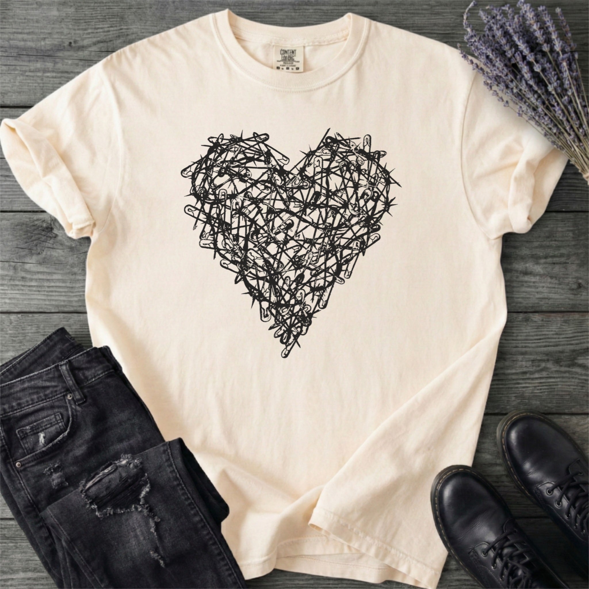 Safety Pin Heart T-Shirt