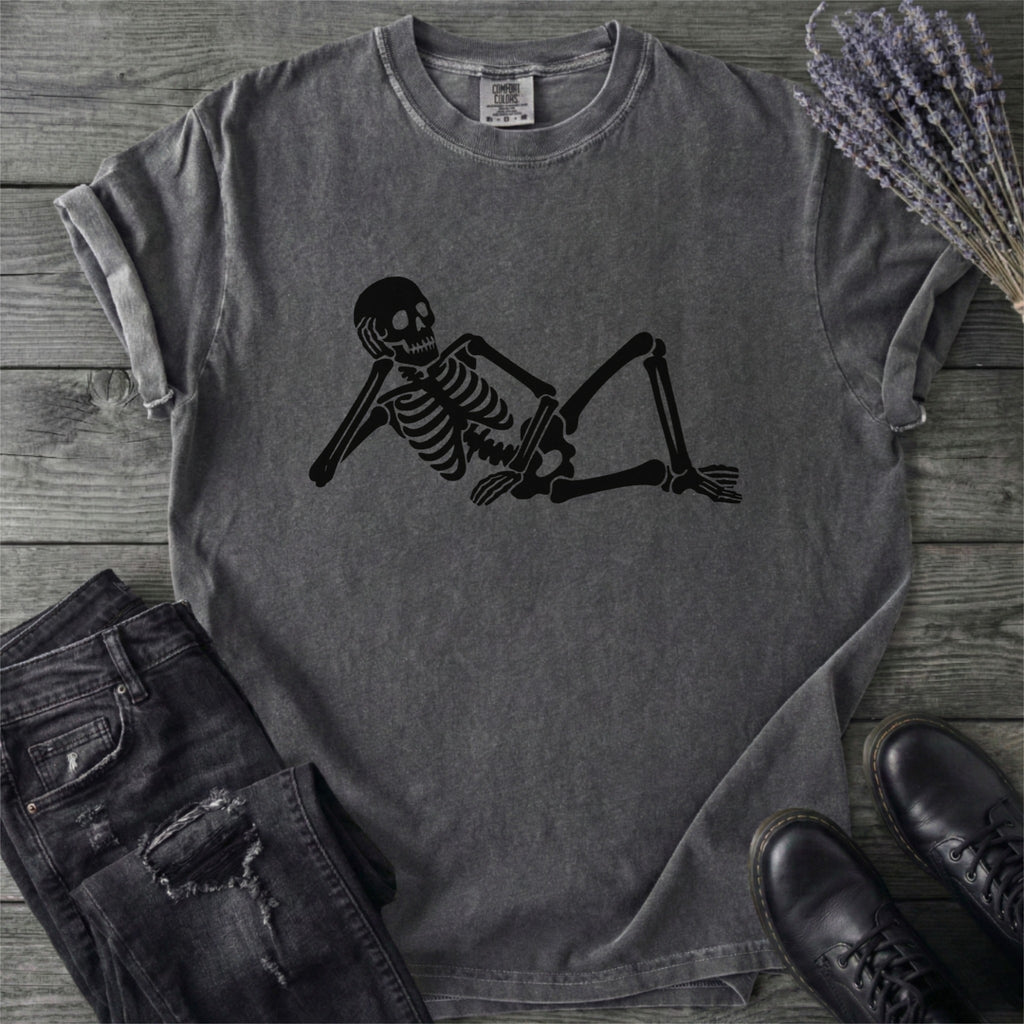 Lounging Skeleton Gothic T-Shirt