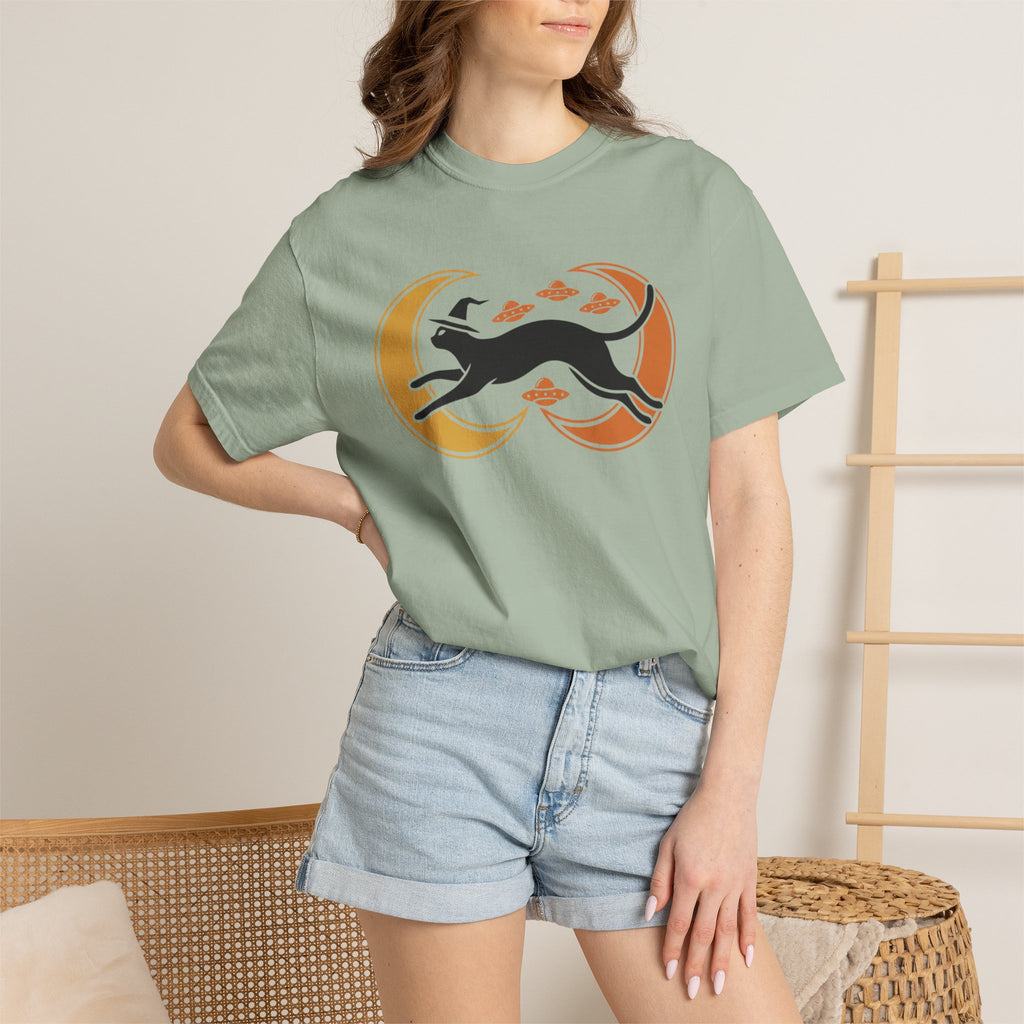 Witch Cat Celestial Ufo T-Shirt