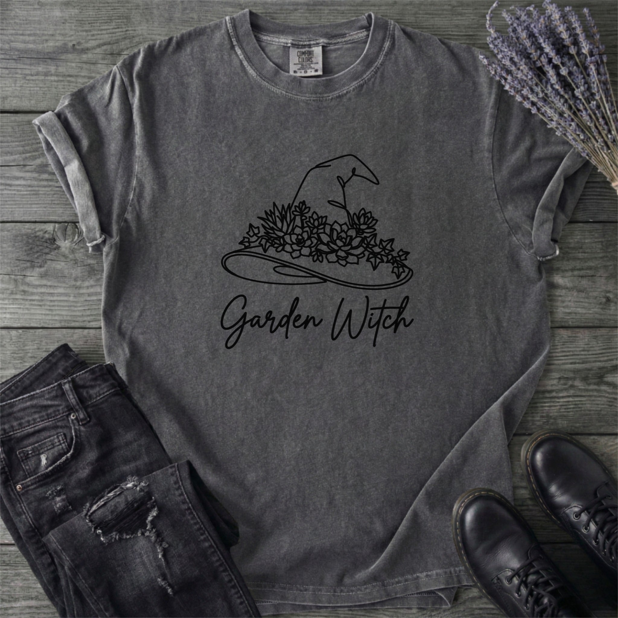 Garden Witch Floral Hat T-Shirt