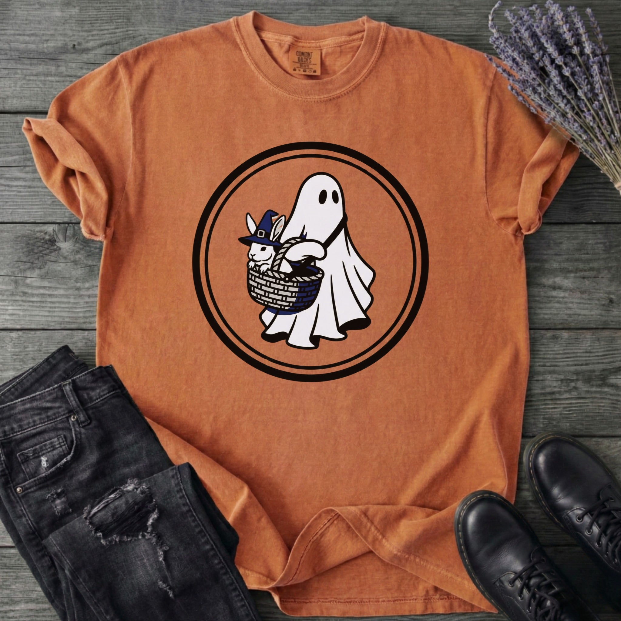 Ghost Bunny Basket T-Shirt