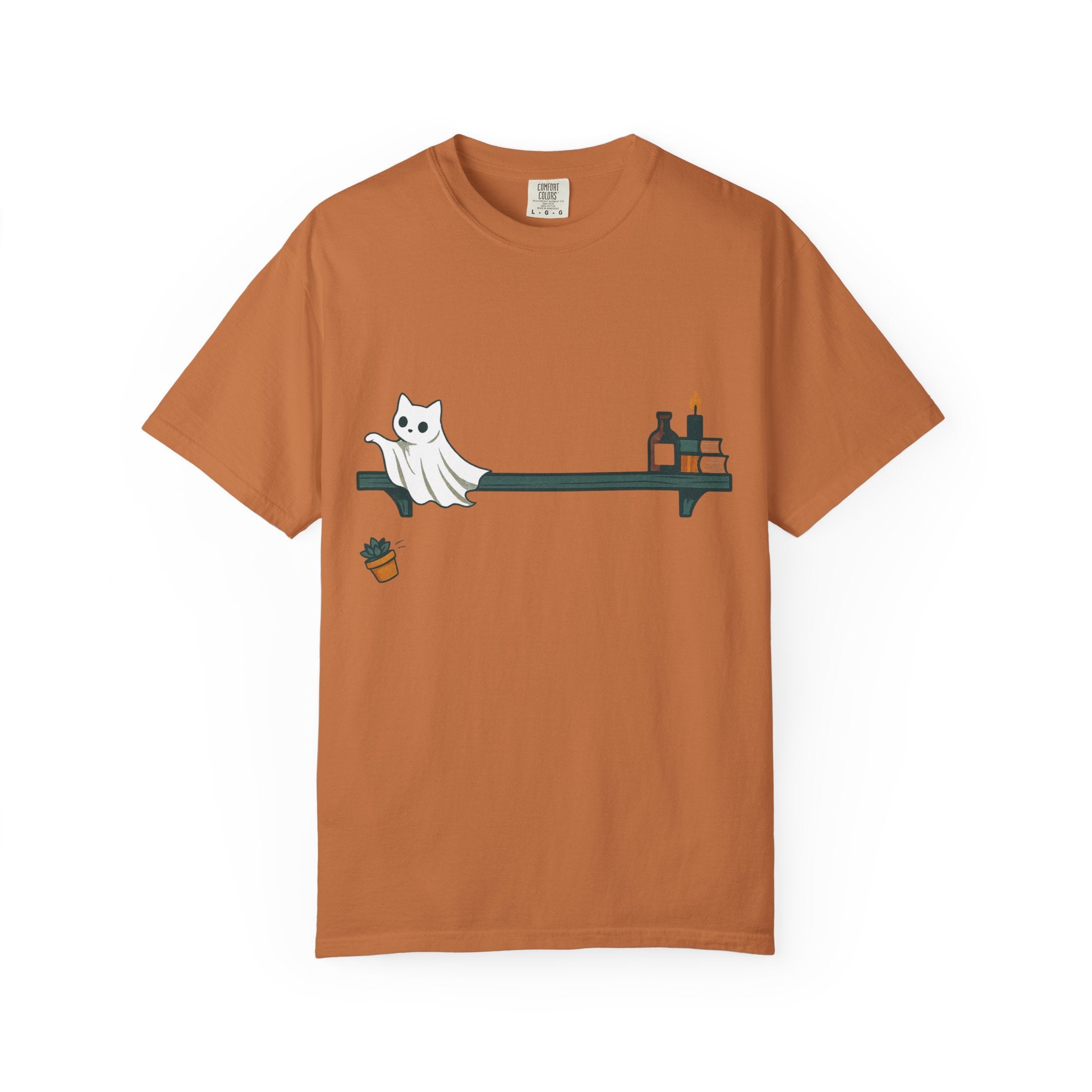 Ghost Cat Knocking Off T-Shirt