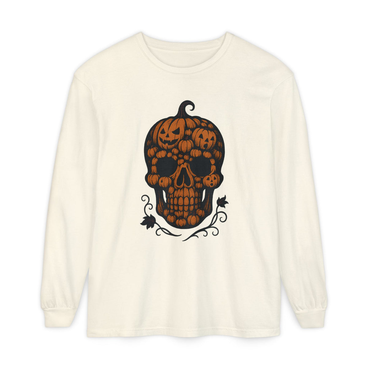 Pumpkin Skull Long Sleeve T-Shirt