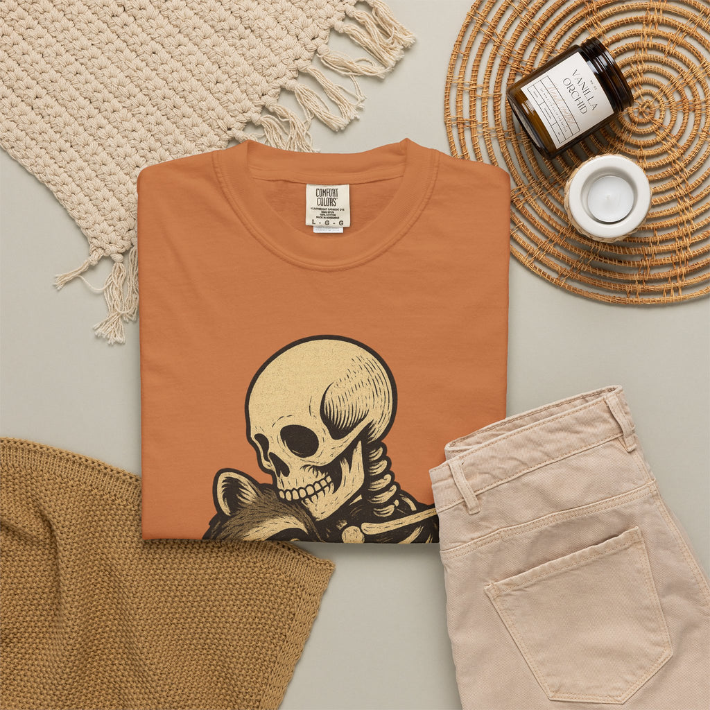 Skeleton Raccoon Hug T-Shirt