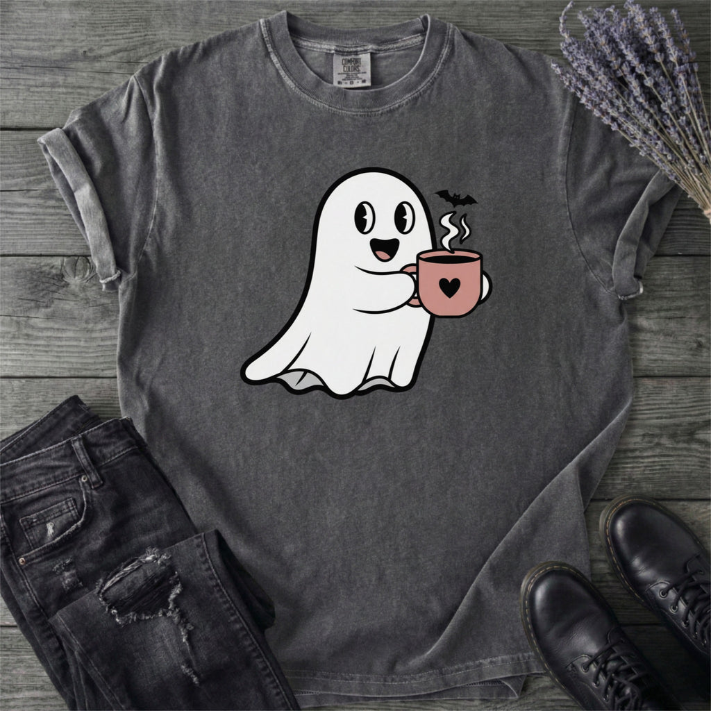 Cute Ghost Coffee T-Shirt