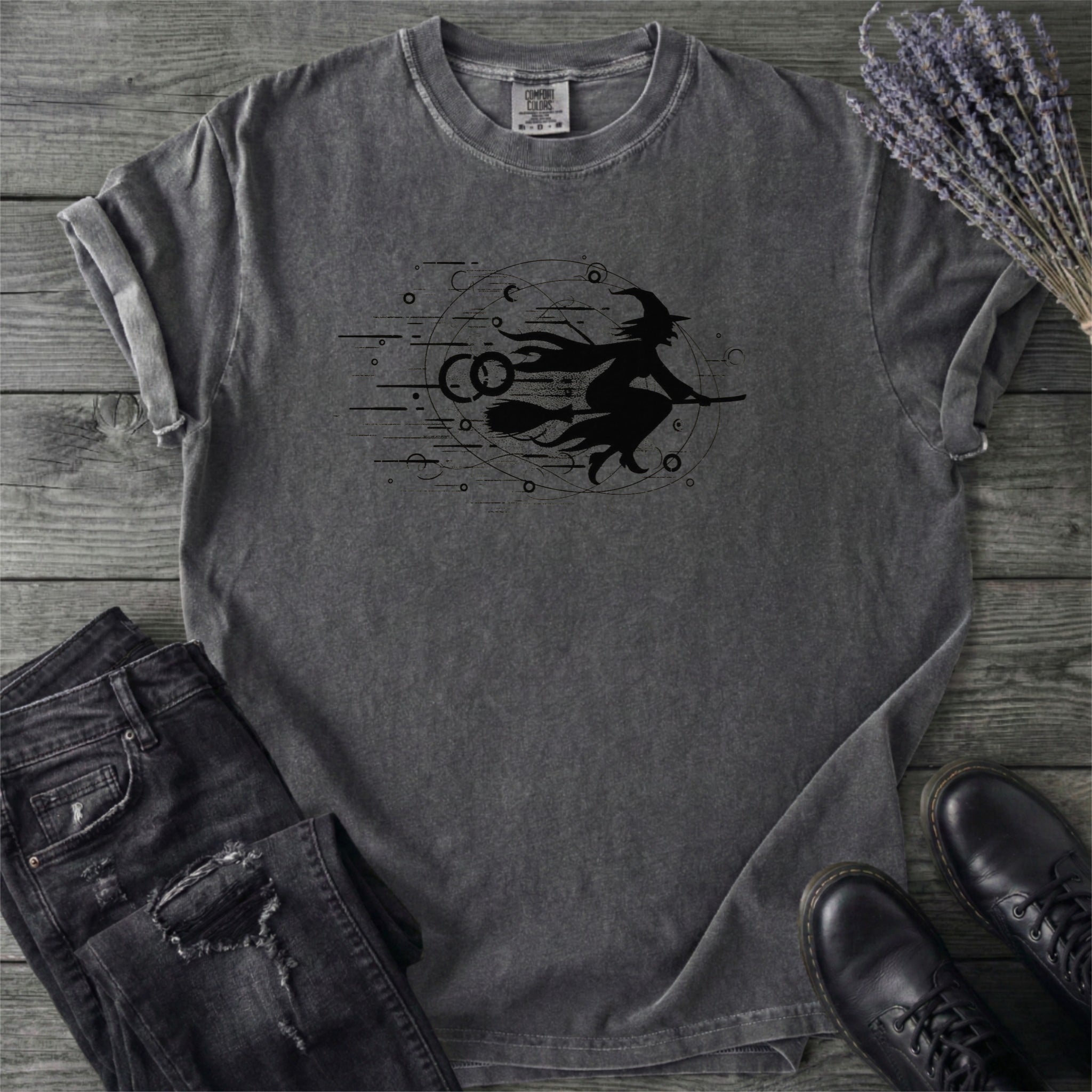Flying Witch Grunge T-Shirt