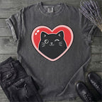 Black Cat Heart T-Shirt