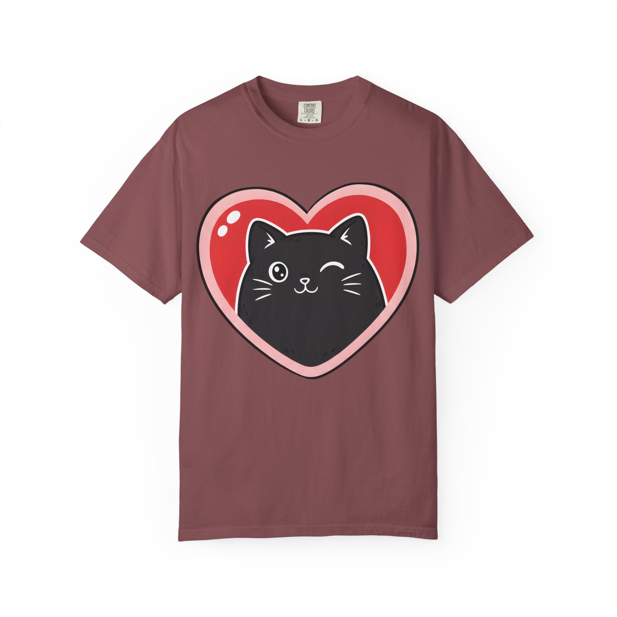 Black Cat Heart T-Shirt