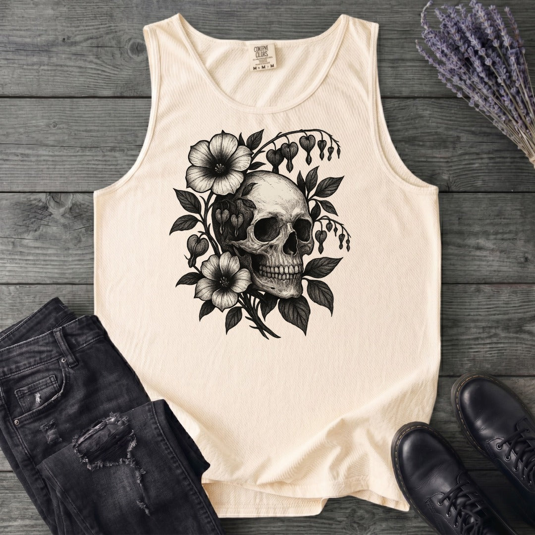 Bleeding Hearts Skull Tank Top