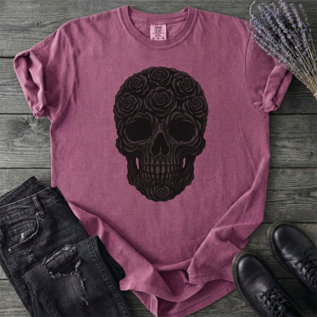 Black Rose Skull T-Shirt