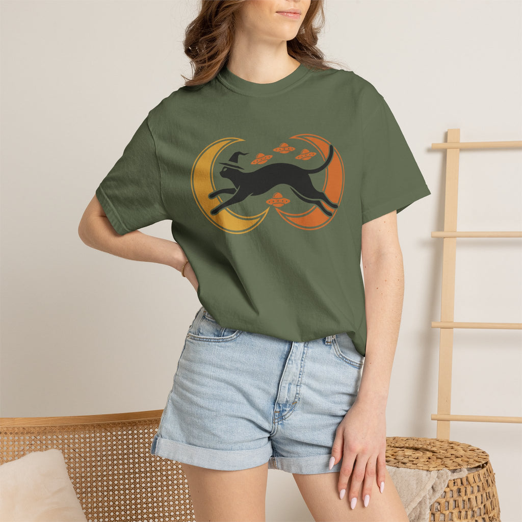 Witch Cat Celestial Ufo T-Shirt