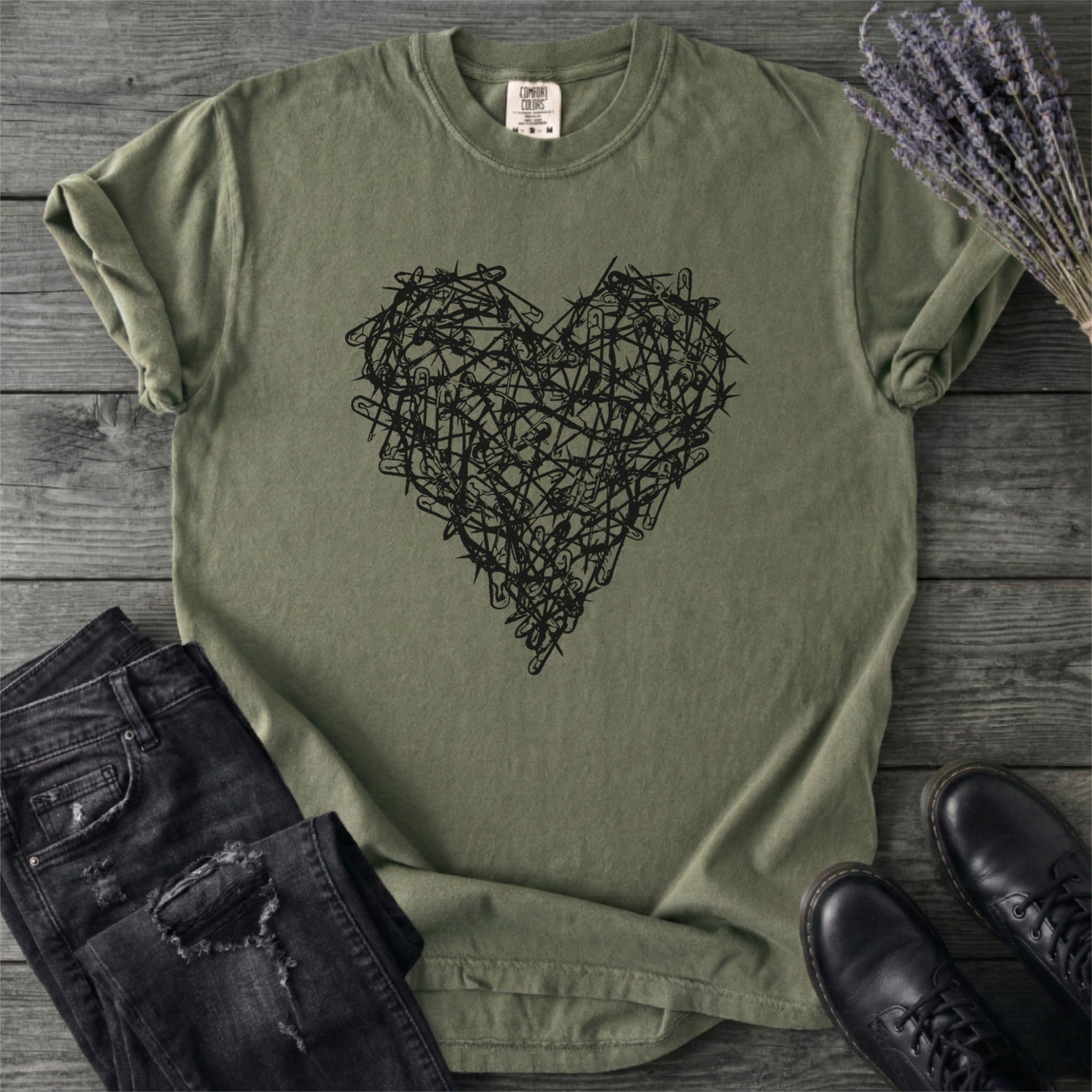 Safety Pin Heart T-Shirt