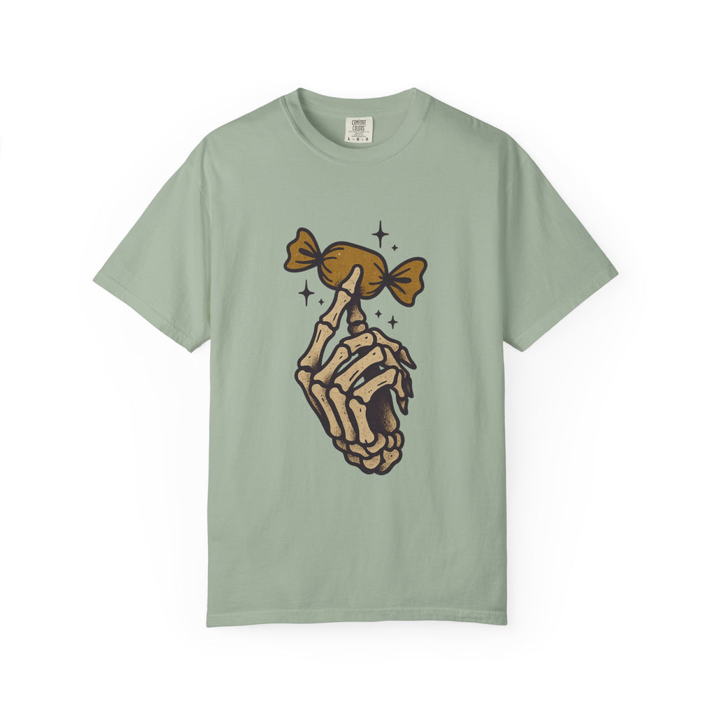 Skeleton Hand Holding Candy T-Shirt
