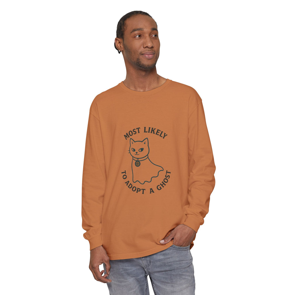 Most Likely To Adopt A Ghost Cat Long Sleeve T-Shirt