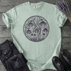 Linocut Mushroom Circle T-Shirt