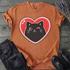 Black Cat Heart T-Shirt