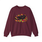 Black Cat Rolling Leaves Sweatshirt