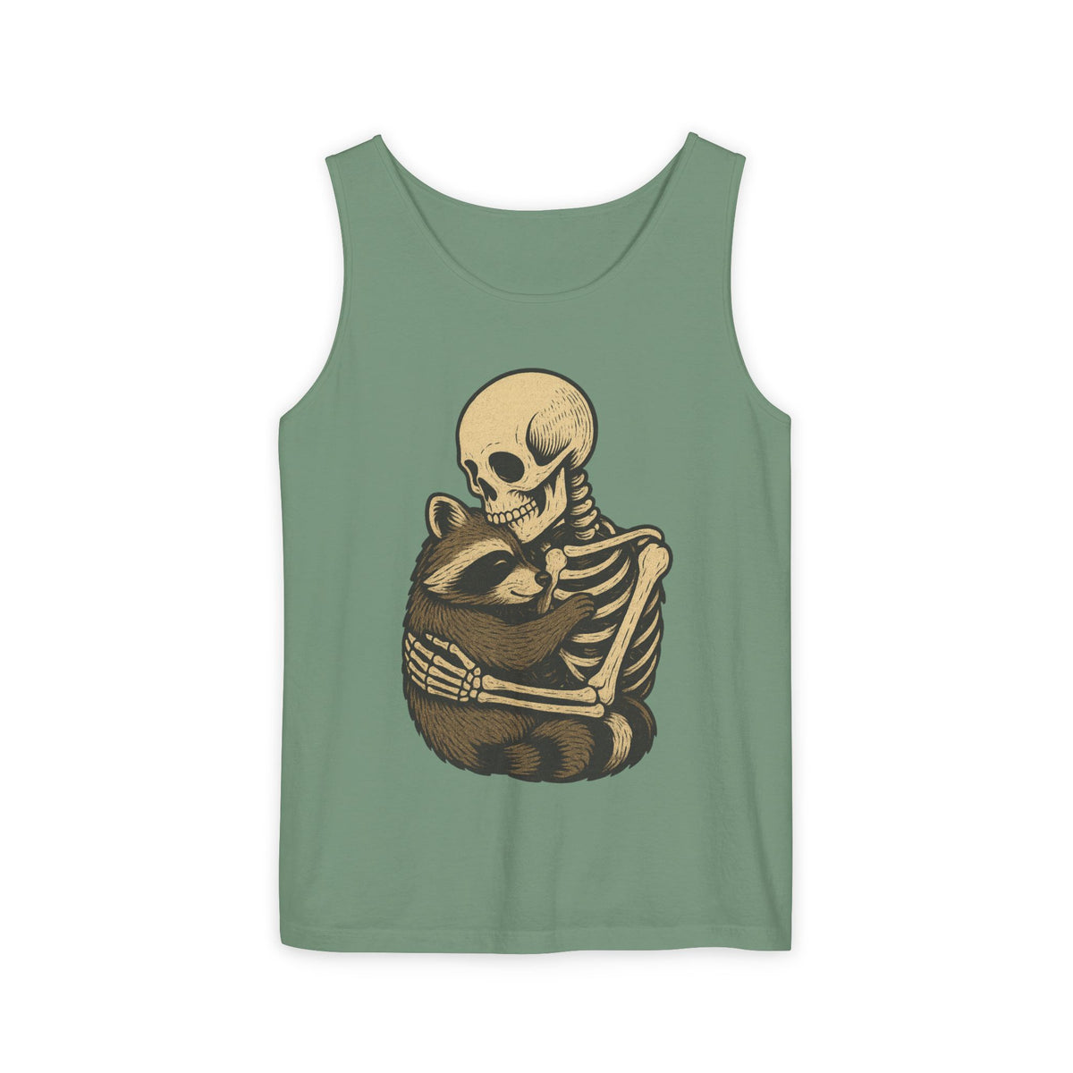 Skeleton Raccoon Hug Tank Top