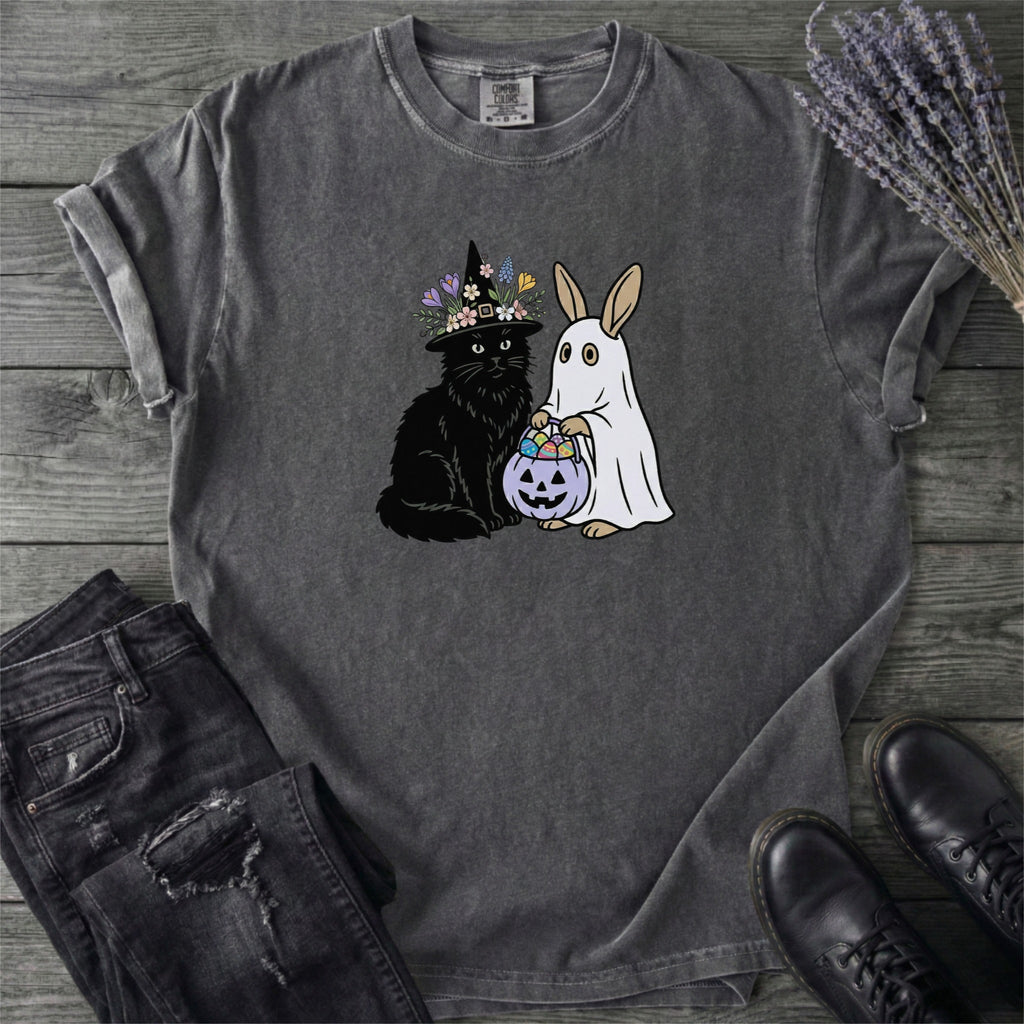 Easter Bunny And Black Cat T-Shirt