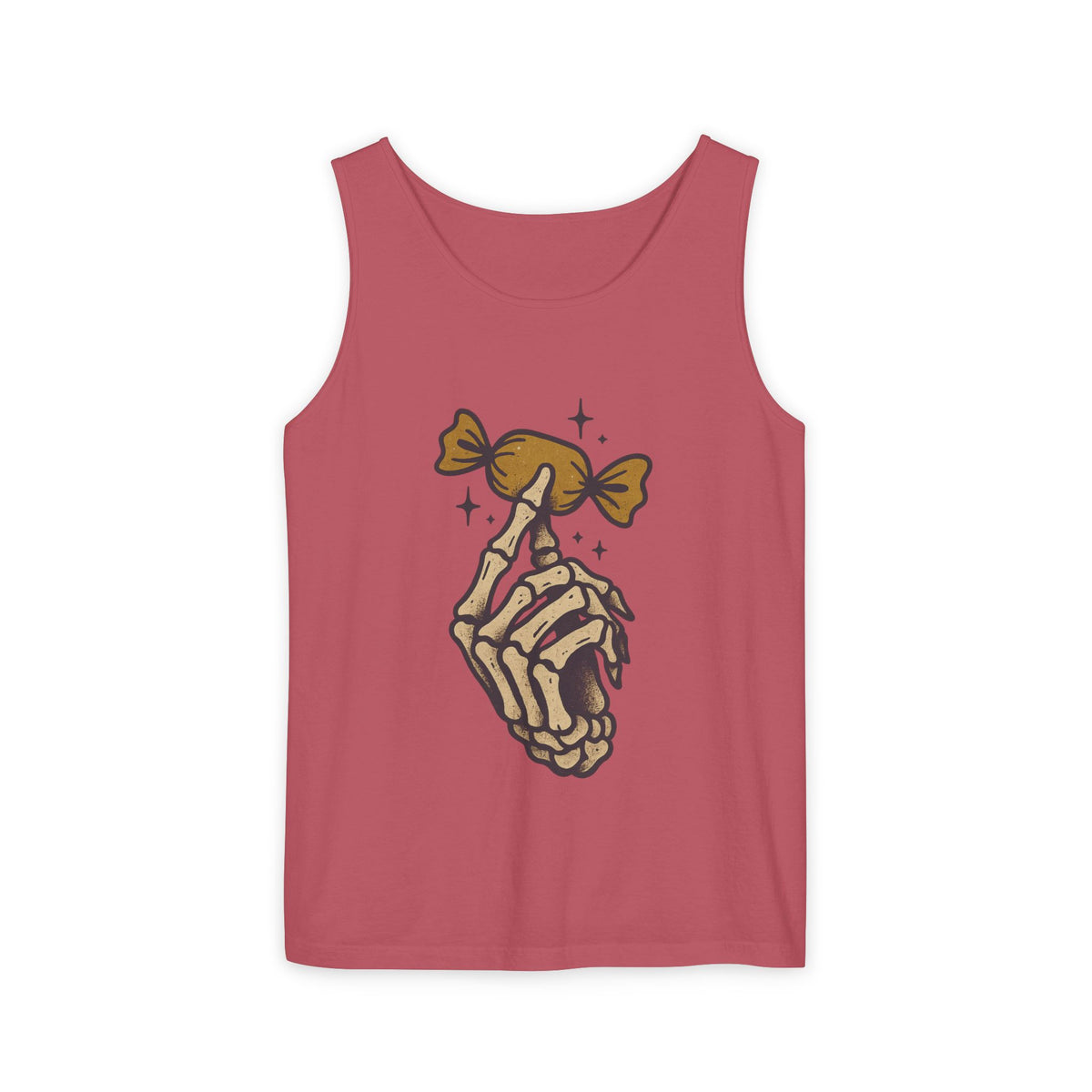 Skeleton Hand Holding Candy Tank Top