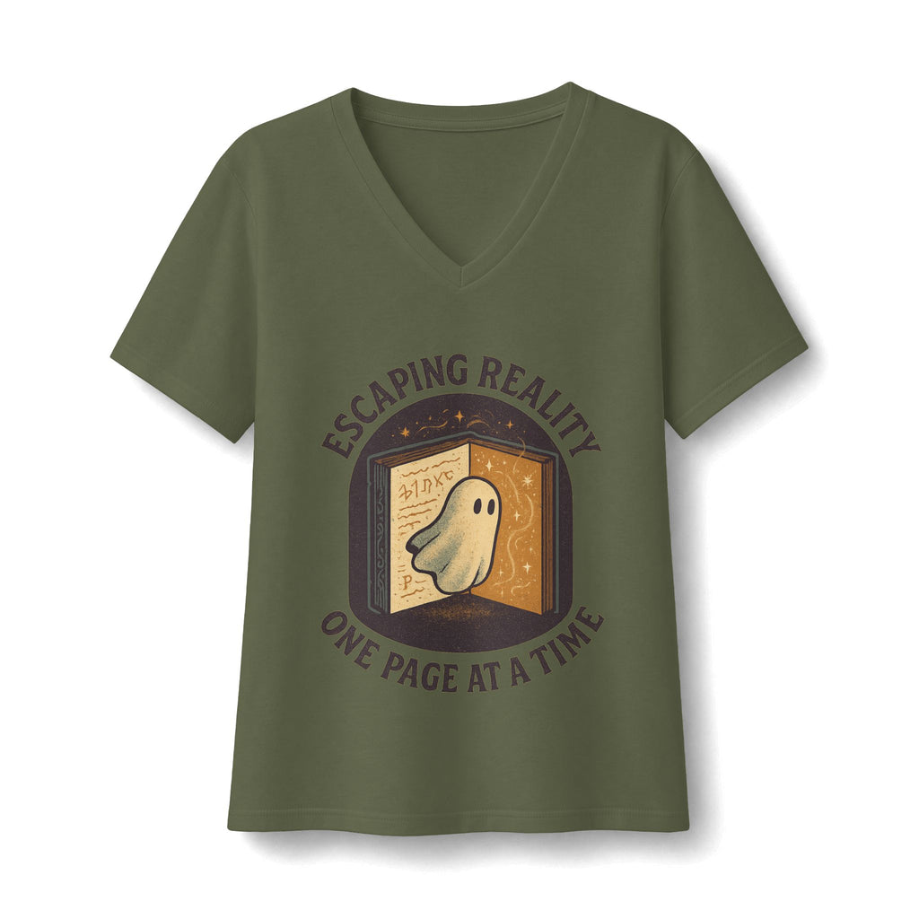 Escaping Reality One Page At A Time V-Neck T-Shirt