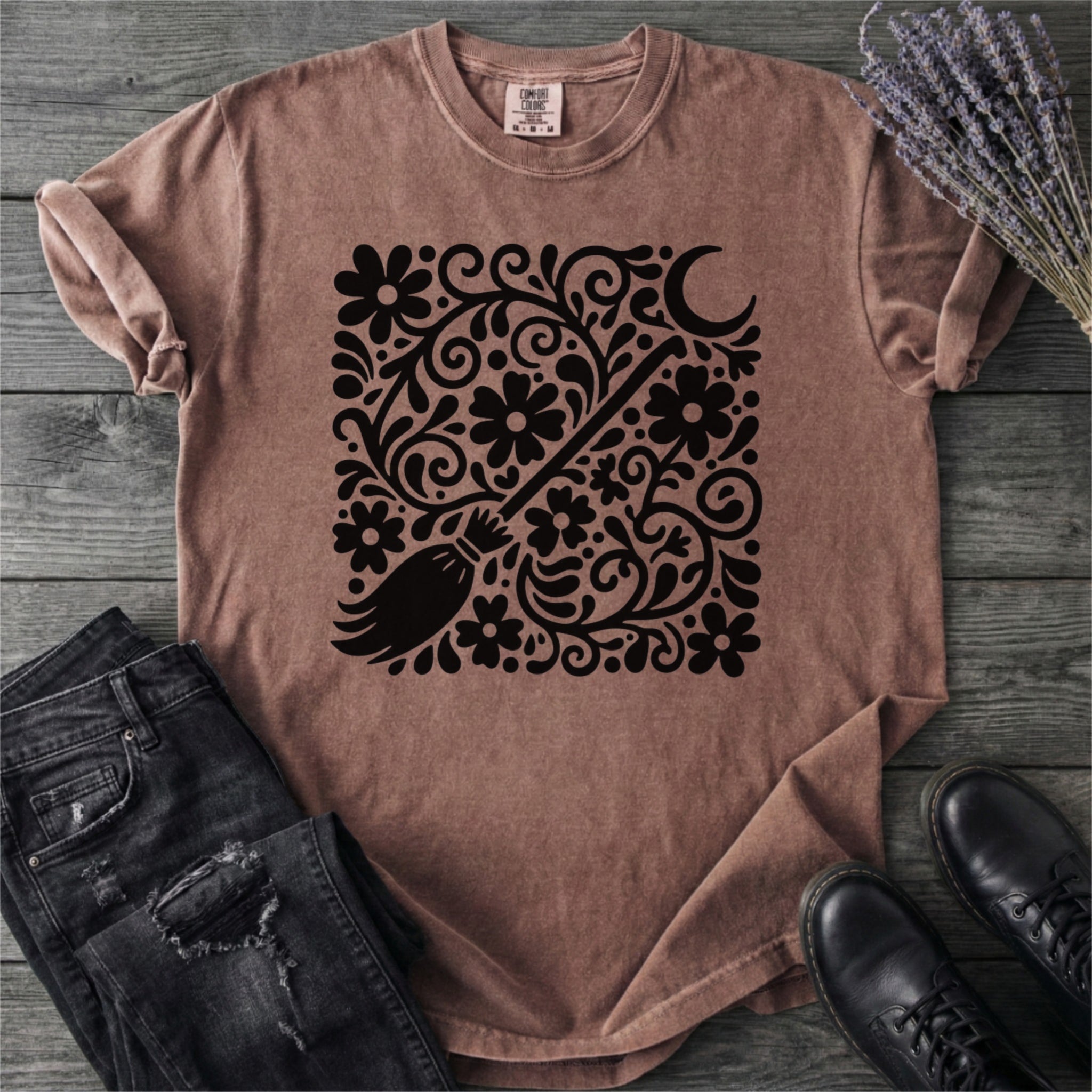 Witch'S Broom Floral T-Shirt