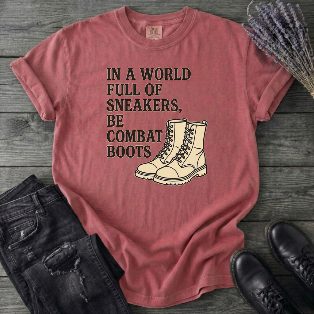 In A World Full Of Sneakers Be Combat Boots T-Shirt