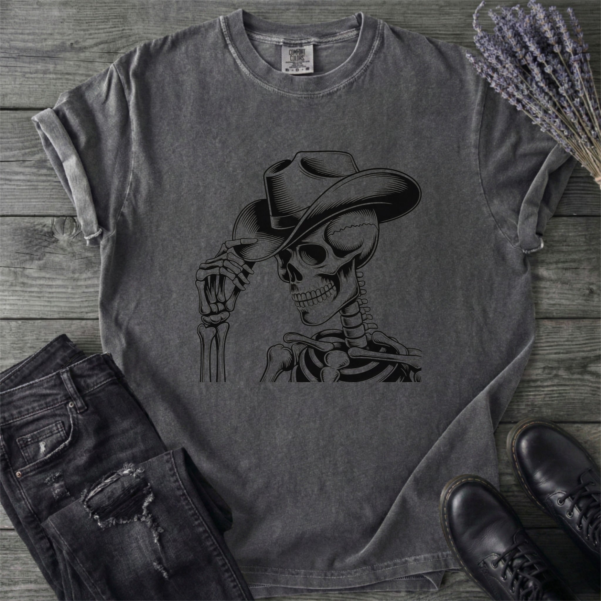 Cowboy Hat Skeleton Western T-Shirt