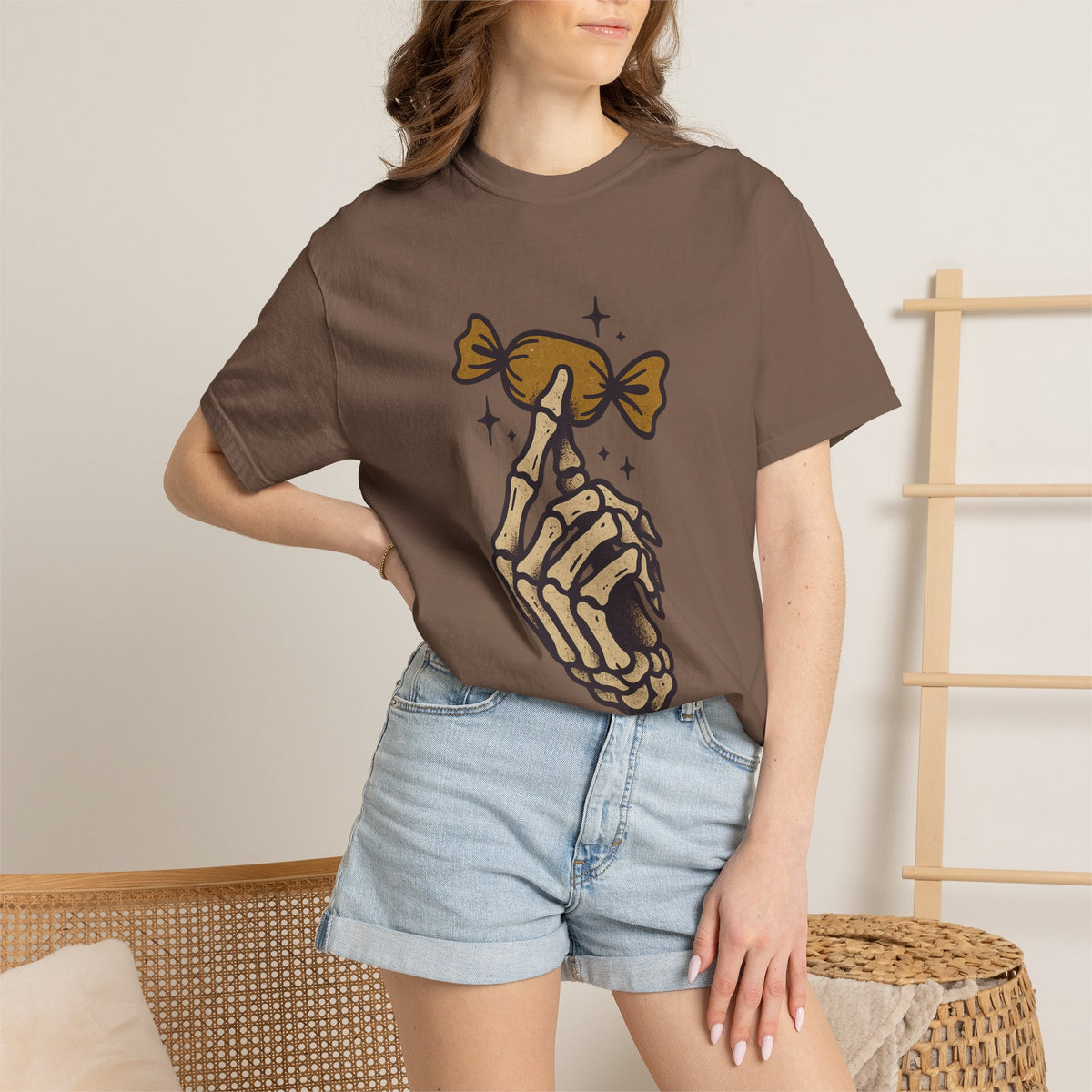 Skeleton Hand Holding Candy T-Shirt
