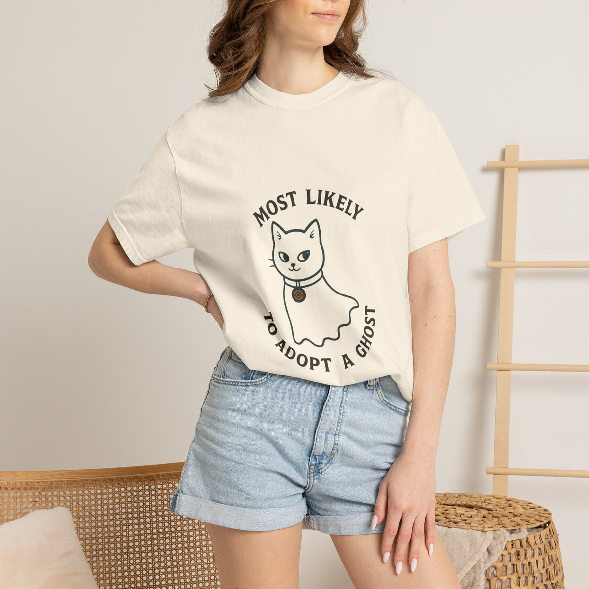 Most Likely To Adopt A Ghost Cat T-Shirt