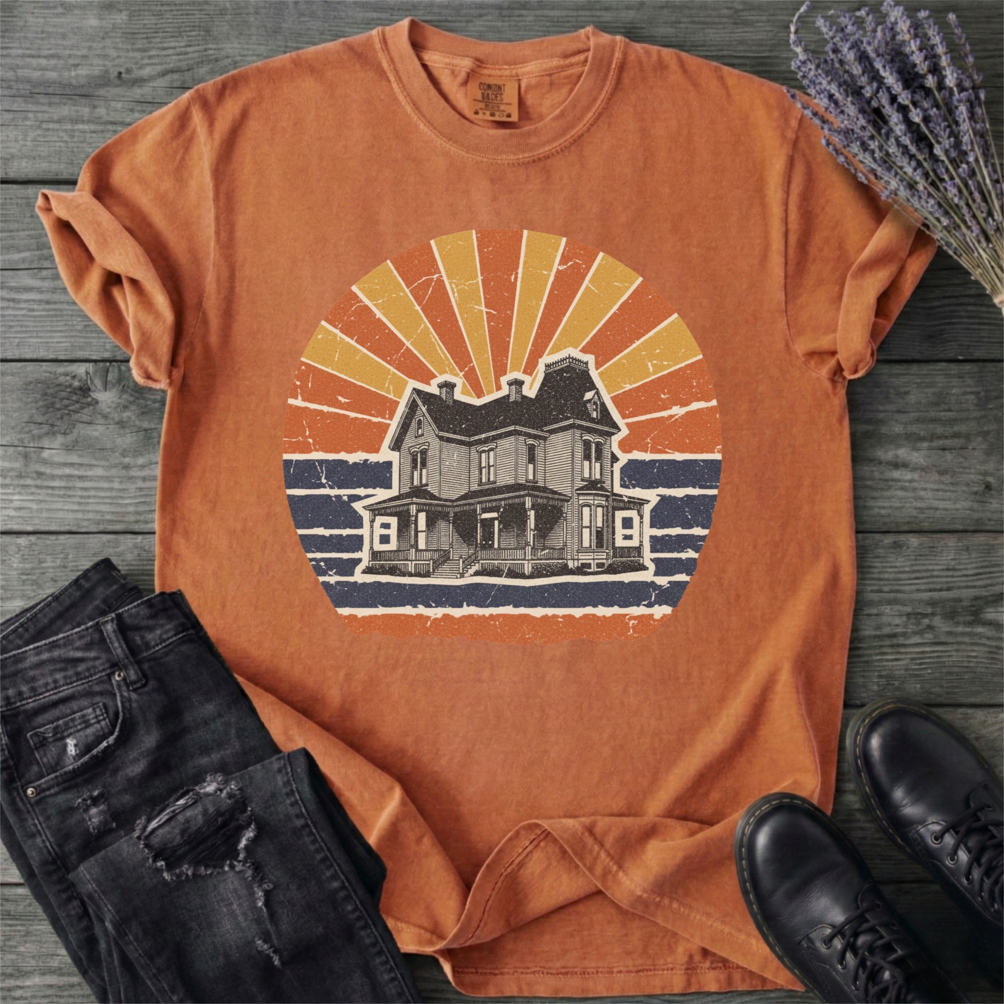 Grunge Haunted House T-Shirt