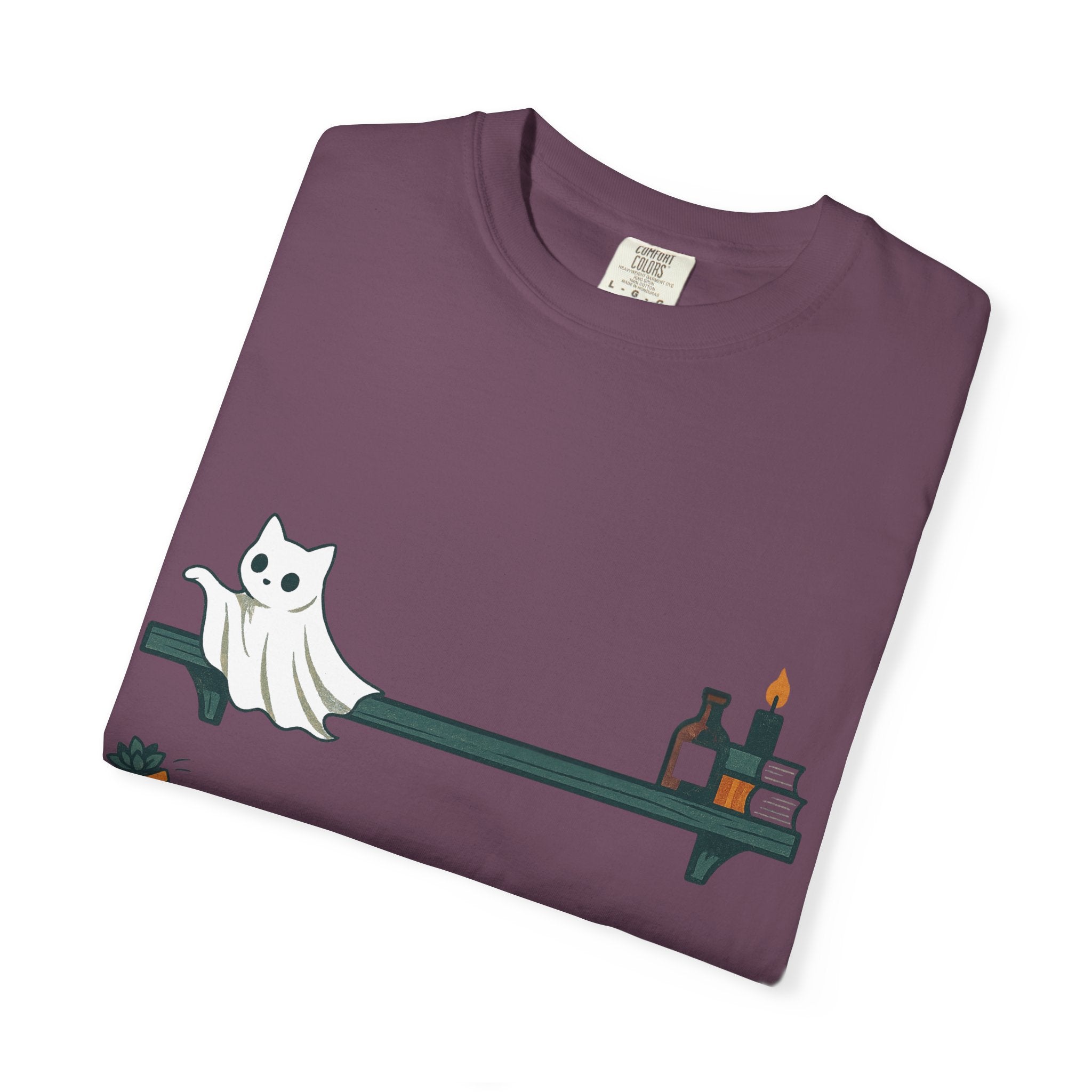 Ghost Cat Knocking Off T-Shirt