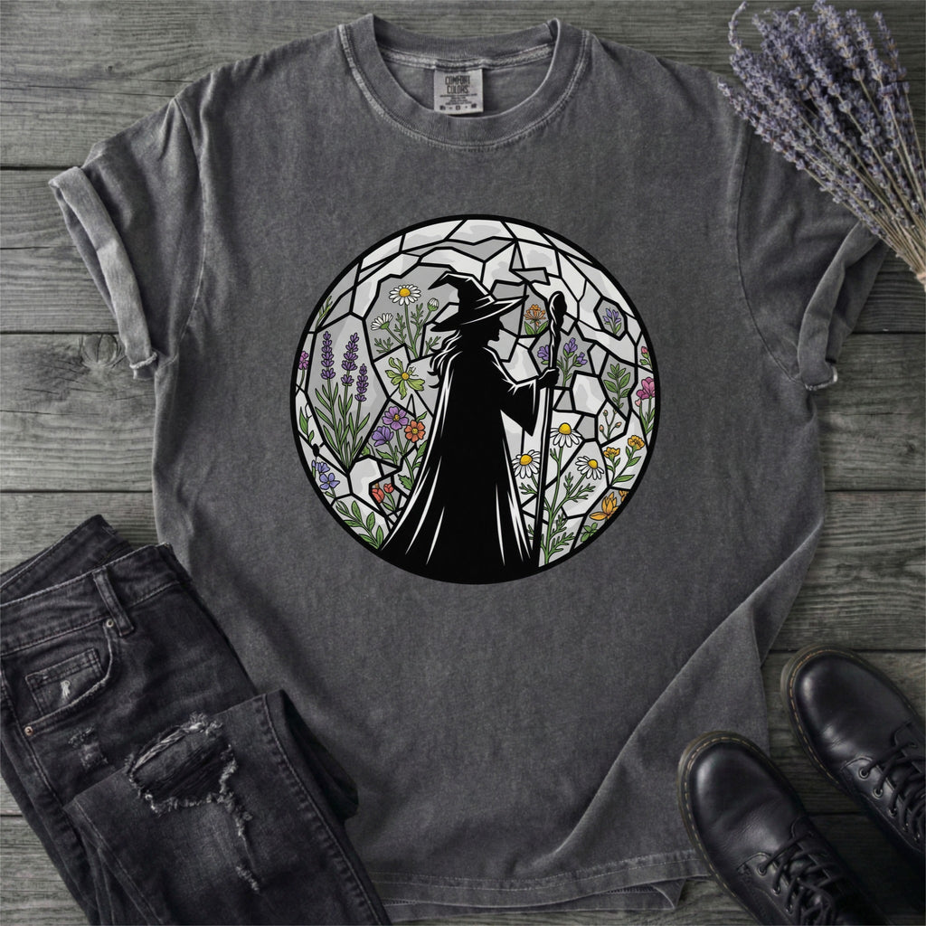 Stained Glass Botanical Witch T-Shirt